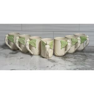 Vtg Vandor Imports 1979 Fairy Nymphs Winged Handle Coffee Cups Mugs Set 7
